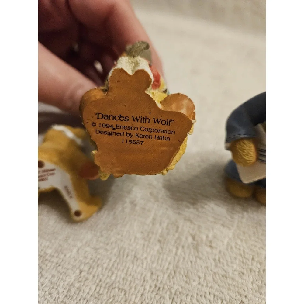 Vintage Enesco‎ Cherished Teddies 90s Figurines Lot Of 6 Dances With Wolves